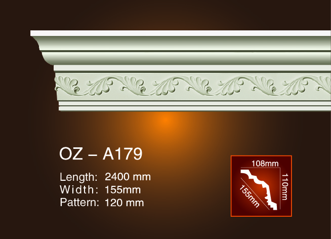 OEM Manufacturer Light Wooded Color Fut T Grid -
 Carving Cornice Moulding OZ-A179 – Ouzhi