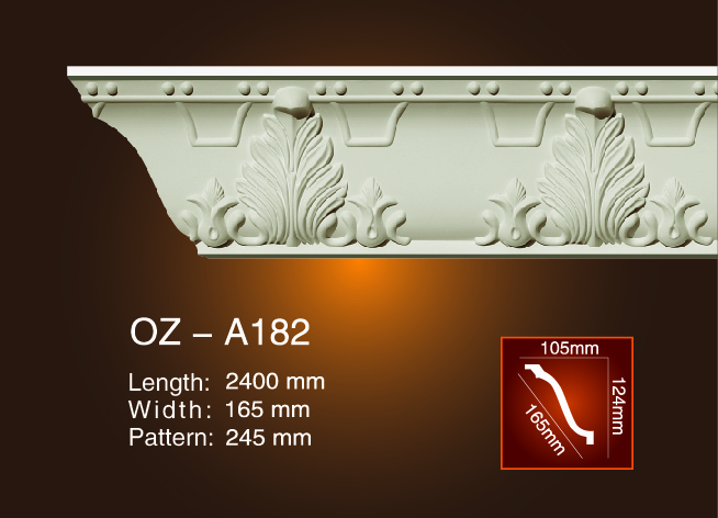 New Arrival China Pu Plain Mouldings -
 Carving Cornice Moulding OZ-A182 – Ouzhi