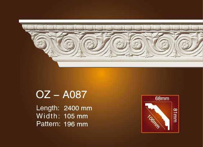 High reputation Electric Fireplace No Heat -
 Carving Cornice Moulding OZ-A087 – Ouzhi