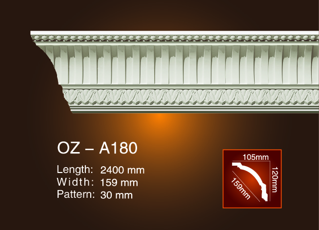 Low MOQ for Pu Concrete Pillar Molds -
  Carving Cornice Moulding OZ-A180 – Ouzhi