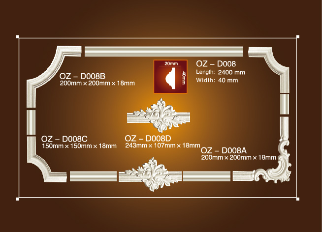 Cheap PriceList for Decorative Cornice Prices -
 Corner Flower OZ-D008 – Ouzhi