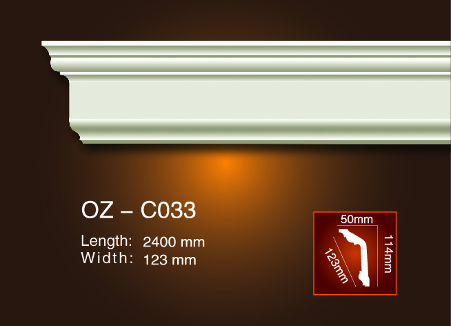 100% Original Gypsum Cornice Ceiling -
 Plain Angle Line OZ-C033 – Ouzhi