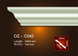 High Quality Pu Ceiling Crown Moulding For Ceiling -
 Plain Angle Line OZ-C042 – Ouzhi