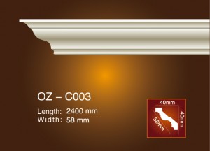 Factory Supply Gypsum Cornice With Led Light -
 Plain Angle Line OZ-C003 – Ouzhi