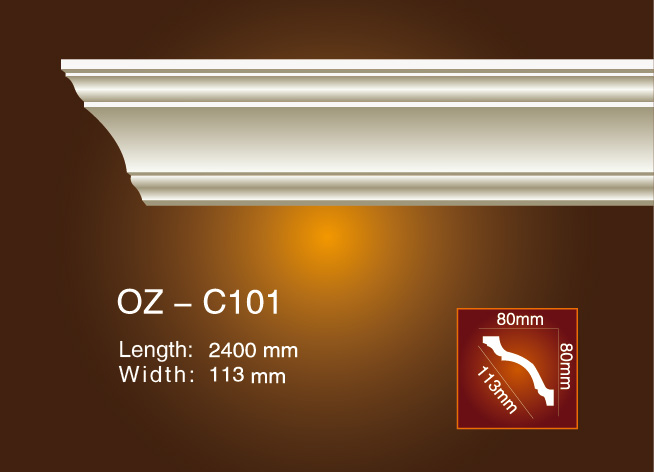 2017 Latest Design Pure White Architectural Deisgn Of Ps Crown Mouldings -
 Plain Angle Line OZ-C101 – Ouzhi