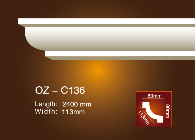 2017 Latest Design Ceiling Crown Mouldings -
 Plain Angle Line OZ-C136 – Ouzhi