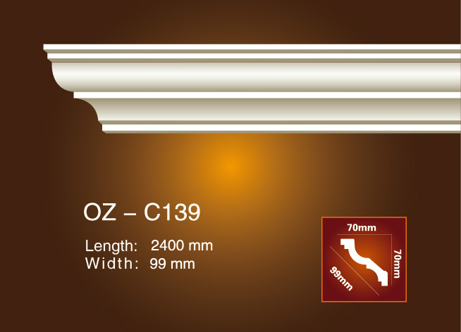 High Quality Crowns Pu Ceiling -
 Plain Angle Line OZ-C139 – Ouzhi