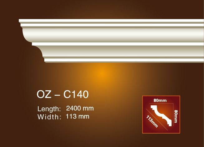 Manufactur standard Luxury Classic Pvc Crown Moulding -
 Plain Angle Line OZ-C140 – Ouzhi