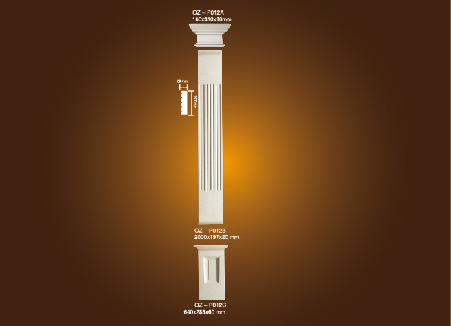 High Performance Cornice Moulding Light -
 PU Roman Column OZ-P012A-C – Ouzhi