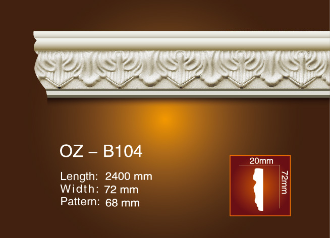 High Performance Polyurethane Ceiling Skirting -
 Carved Flat Line OZ-B104 – Ouzhi