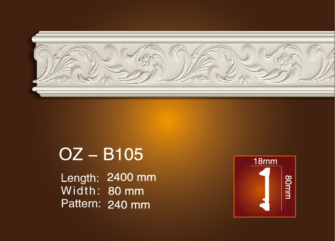 Fast delivery Polyurethane Ornaments Decorative Fireplace Frame -
 Carved Flat Line OZ-B105 – Ouzhi