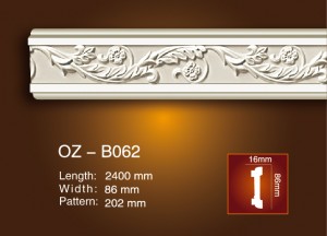 Best-Selling Light Trough Shape Plaster Of Paris Plain Cornice Moulding -
 Carved Flat Line OZ-B062 – Ouzhi