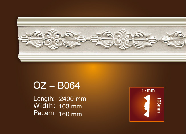 Best Price on Polyurethane Corner Cornice -
 Carved Flat Line OZ-B064 – Ouzhi