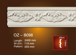 2017 High quality Gypsum Cornice Strip -<br />
 Carved Flat Line OZ-B098 - Ouzhi
