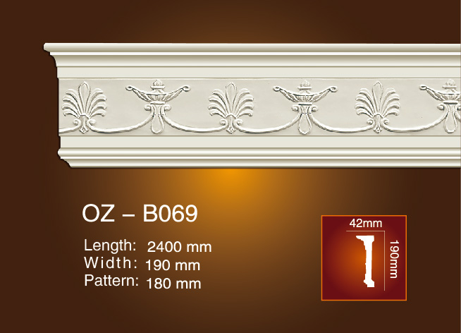 Europe style for Architectural Lightweight Moulding -
 Carved Flat Line OZ-B069 – Ouzhi