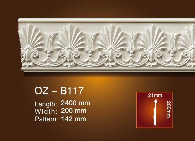 2017 Latest Design Interior Decorative Wall Skirting Board -
 Carved Flat Line OZ-B117 – Ouzhi