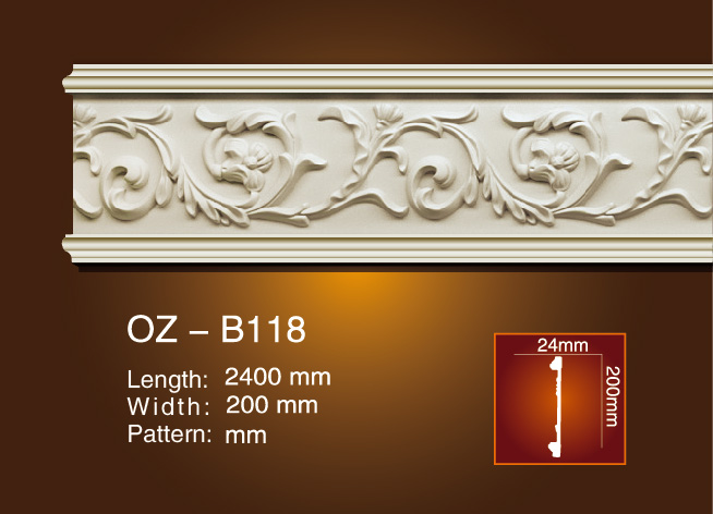 Good quality Decorative 3d Wall Panel Moulding -
 Carved Flat Line OZ-B118 – Ouzhi