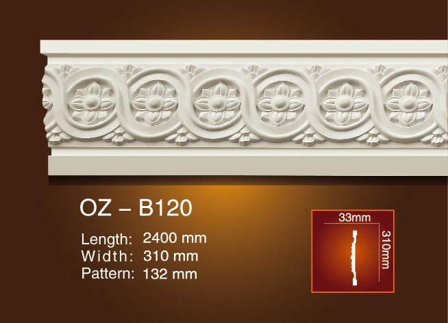 Cheapest Factory Polyurethane Wall Moulding Panels -
 Carved Flat Line OZ-B120 – Ouzhi